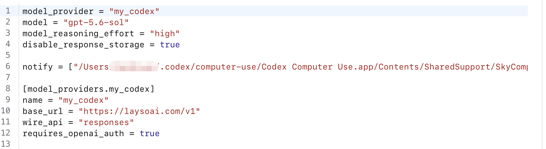Codex config.toml 中的模型与 Provider 配置
