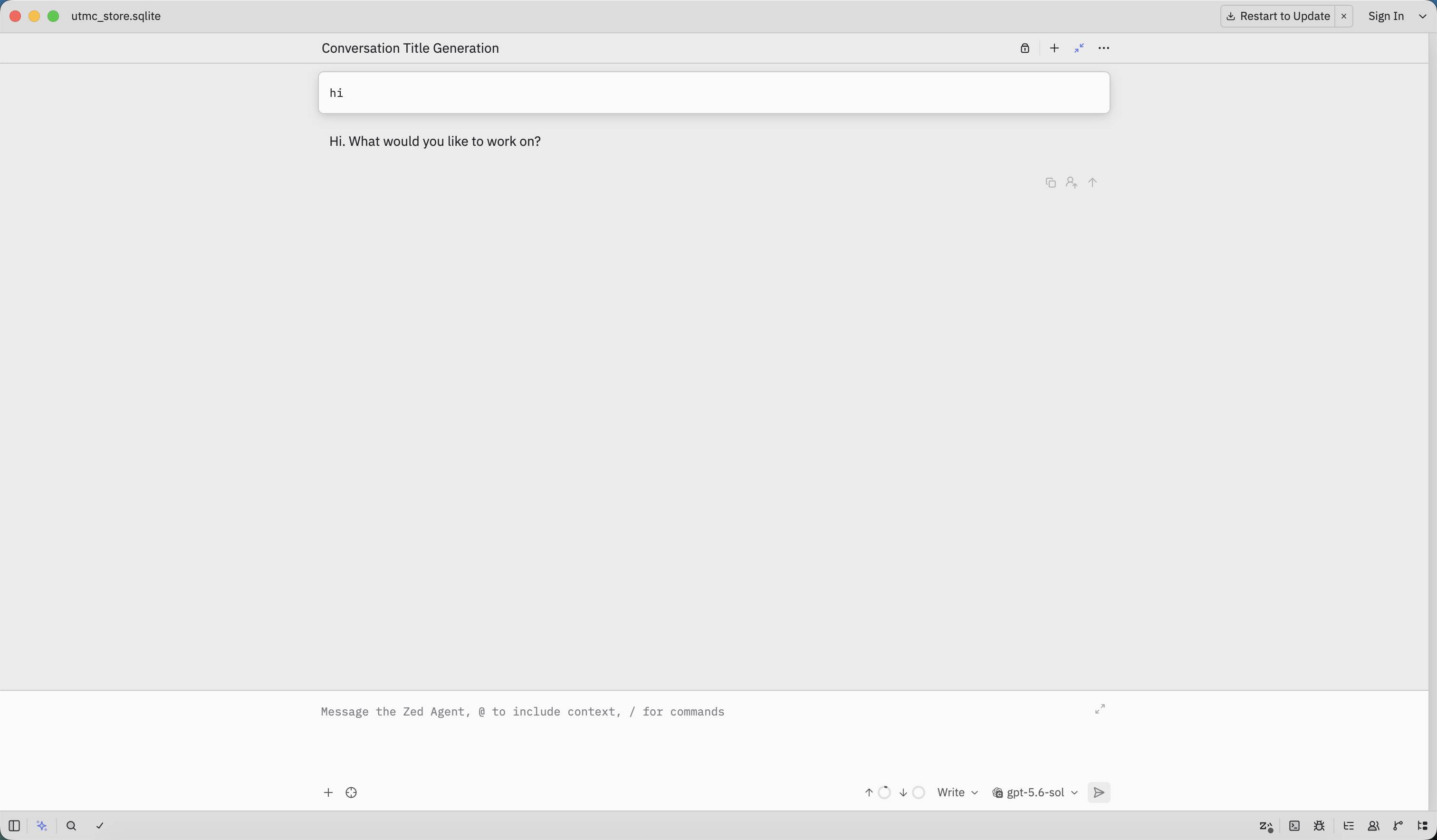 Send a message with a LAYSO AI model in Zed Agent and receive a response